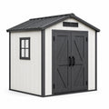 Abri de jardin 213 x 130 x 190 cm en acier blanc anthracite avec portes doubles