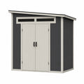 Abri de jardin 180 x 120 x 200 cm en résine gris anthracite et blanc à double porte