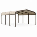Abri voiture 600 x 300 cm en acier brun avec toit en polycarbonate - protection extérieure